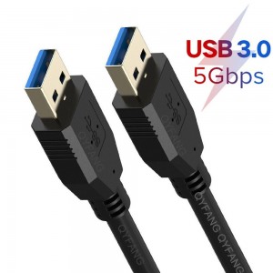 USB 公头到公头电缆 USB A 到 USB 电缆 USB 3.0 电缆双端 USB 线 5Gbps 用于散热器硬盘 USB 3.0 延长线