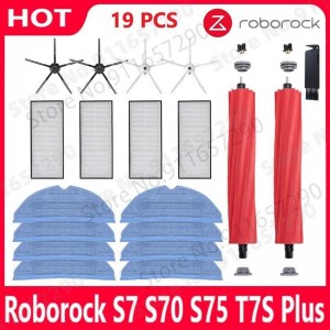 Roborock S7 S70 S75 S7Max s7MaxV T7S Plus 主刷 Hepa 过滤拖把备件 扫地机器人配件