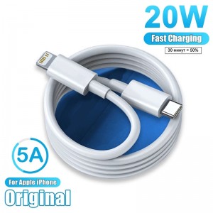 适用于 iPhone 13 Pro Max 快速充电 USB C 电缆或 iPhone 12 mini 11 Pro Max 数据 USB C 型电缆的原装 20W PD USB C 电缆